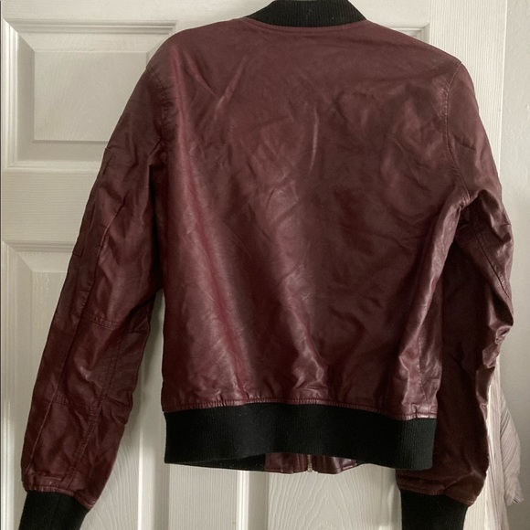Moto/Bomber jacket in wine - Picture 5 of 10